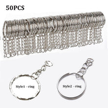 Load image into Gallery viewer, 10/50pcs Polished Silver Blank Keyrings Keychains Split Rings Keyfob Pendant Holder Ring Home DIY Jewelry Accessories