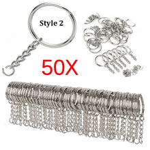 Load image into Gallery viewer, 10/50pcs Polished Silver Blank Keyrings Keychains Split Rings Keyfob Pendant Holder Ring Home DIY Jewelry Accessories