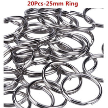 Load image into Gallery viewer, 10/50pcs Polished Silver Blank Keyrings Keychains Split Rings Keyfob Pendant Holder Ring Home DIY Jewelry Accessories