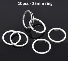Load image into Gallery viewer, 10/50pcs Polished Silver Blank Keyrings Keychains Split Rings Keyfob Pendant Holder Ring Home DIY Jewelry Accessories