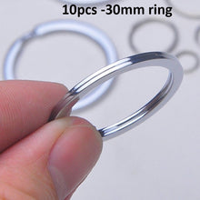 Load image into Gallery viewer, 10/50pcs Polished Silver Blank Keyrings Keychains Split Rings Keyfob Pendant Holder Ring Home DIY Jewelry Accessories