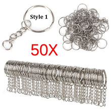 Load image into Gallery viewer, 10/50pcs Polished Silver Blank Keyrings Keychains Split Rings Keyfob Pendant Holder Ring Home DIY Jewelry Accessories
