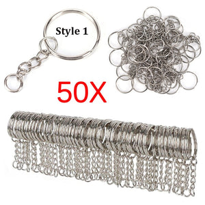 10/50pcs Polished Silver Blank Keyrings Keychains Split Rings Keyfob Pendant Holder Ring Home DIY Jewelry Accessories