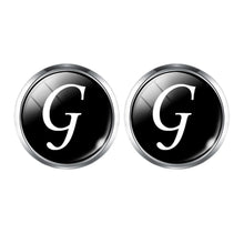 Load image into Gallery viewer, Men&#39;s Fashion A-Z Single Alphabet Cufflinks Silver Color Letter Cuff Button for Male Gentleman Shirt Wedding Cuff Links Gifts
