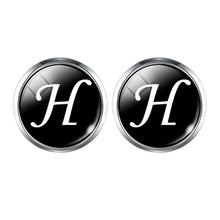 Load image into Gallery viewer, Men&#39;s Fashion A-Z Single Alphabet Cufflinks Silver Color Letter Cuff Button for Male Gentleman Shirt Wedding Cuff Links Gifts

