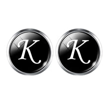 Load image into Gallery viewer, Men&#39;s Fashion A-Z Single Alphabet Cufflinks Silver Color Letter Cuff Button for Male Gentleman Shirt Wedding Cuff Links Gifts
