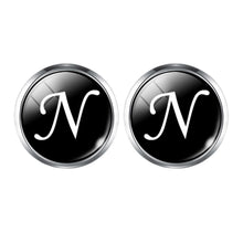 Load image into Gallery viewer, Men&#39;s Fashion A-Z Single Alphabet Cufflinks Silver Color Letter Cuff Button for Male Gentleman Shirt Wedding Cuff Links Gifts
