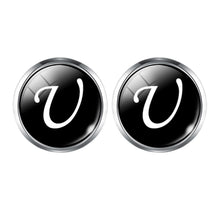 Load image into Gallery viewer, Men&#39;s Fashion A-Z Single Alphabet Cufflinks Silver Color Letter Cuff Button for Male Gentleman Shirt Wedding Cuff Links Gifts
