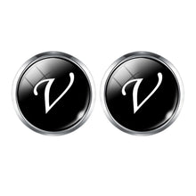 Load image into Gallery viewer, Men&#39;s Fashion A-Z Single Alphabet Cufflinks Silver Color Letter Cuff Button for Male Gentleman Shirt Wedding Cuff Links Gifts
