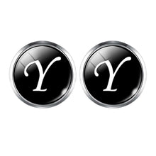 Load image into Gallery viewer, Men&#39;s Fashion A-Z Single Alphabet Cufflinks Silver Color Letter Cuff Button for Male Gentleman Shirt Wedding Cuff Links Gifts
